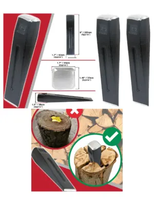 2‑Pack 1.5 kg Log Splitting Wedge – Heavy‑Duty Firewood Chisel Spikes