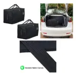 2-Pack 100L Black Canvas Car Trunk Organizer – XL Travel Storage