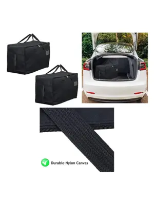 2-Pack 100L Black Canvas Car Trunk Organizer – XL Travel Storage