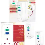 2-Pack 13A RCD Safety Plug – UK 3-Pin Circuit Breaker Power Switch