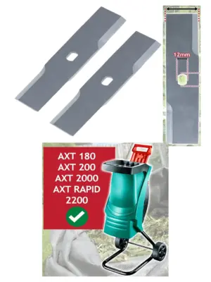 2‑Pack 19.5 cm Metal Replacement Blade for Bosch AXT Garden Shredder