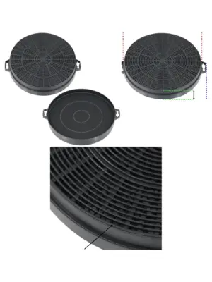 2-Pack 210×32 mm Carbon Charcoal Vent Filter for Baumatic Cooker Hood
