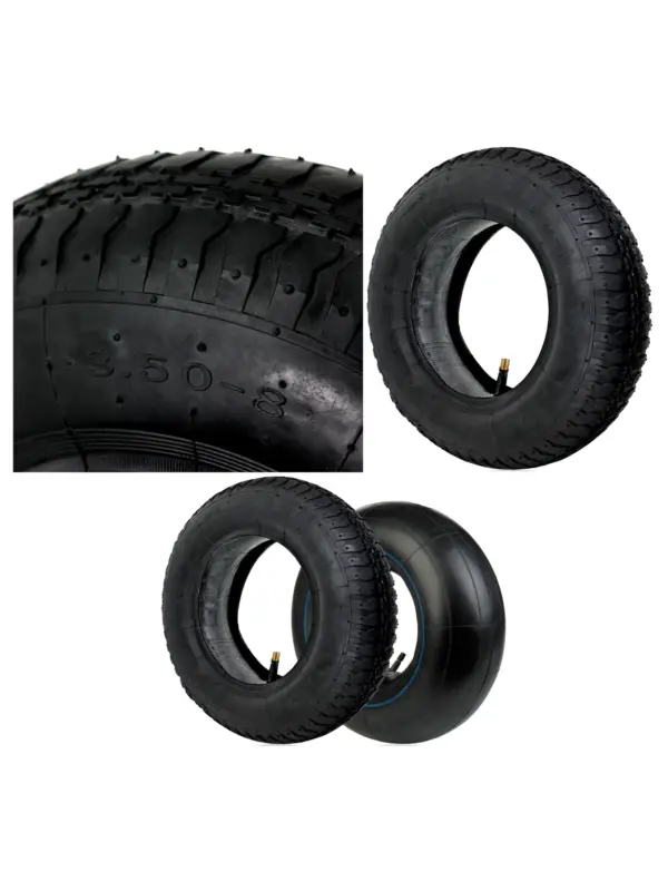 2 Pack 3.50-8 Pneumatic Inner Tubes for Wheelbarrow, Scooter & Trolley