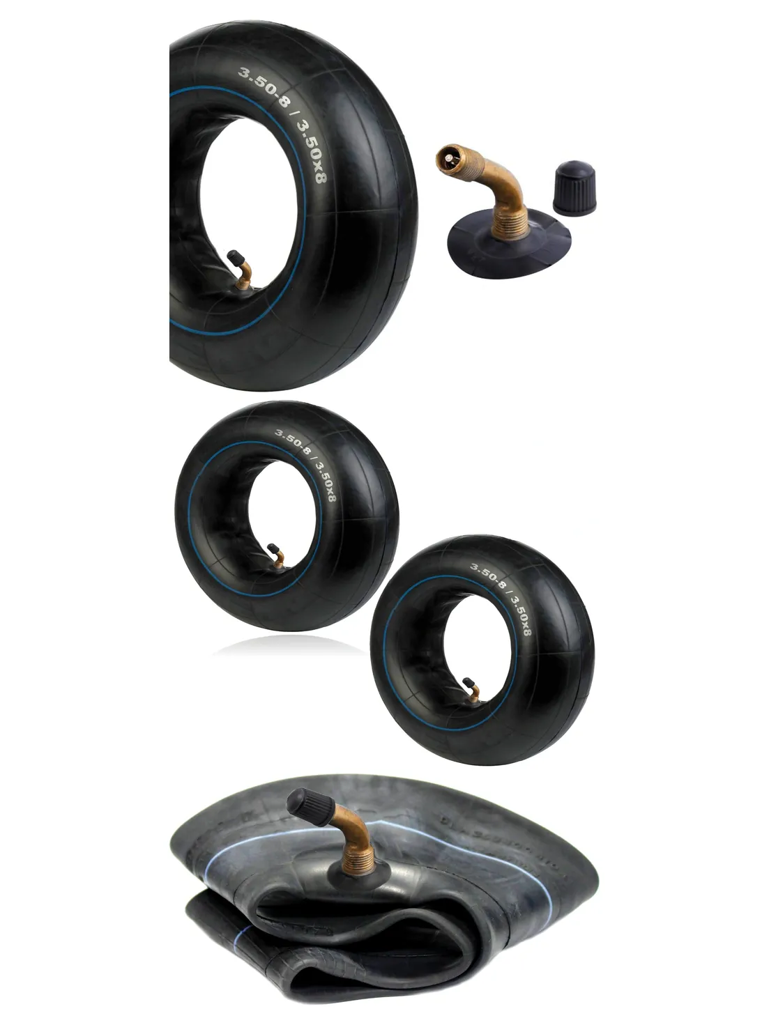 2-Pack 3.5x8 Pneumatic Inner Tubes for Wheelbarrow, Trailer & Scooter