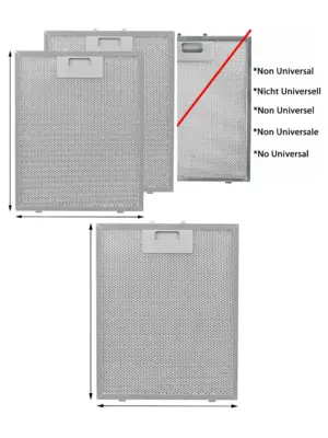 2 Pack 300×240 mm Grease Filters for Britannia Dedietrich Cooker Hood