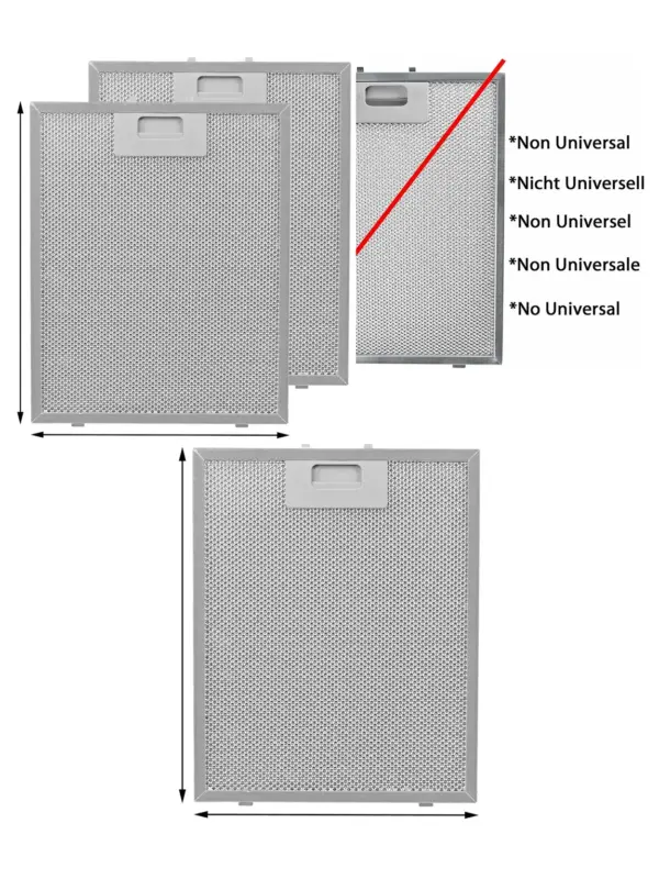 2 Pack 300×240 mm Grease Filters for Britannia Dedietrich Cooker Hood