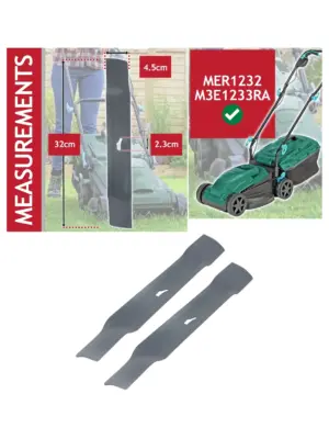 2‑Pack 32 cm Metal Blade for McGregor MER1232/M3E1233RA Lawn Mower