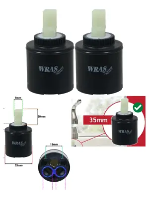 2-Pack 35mm Single-Lever Mixer Tap Cartridge for Sink & Bath