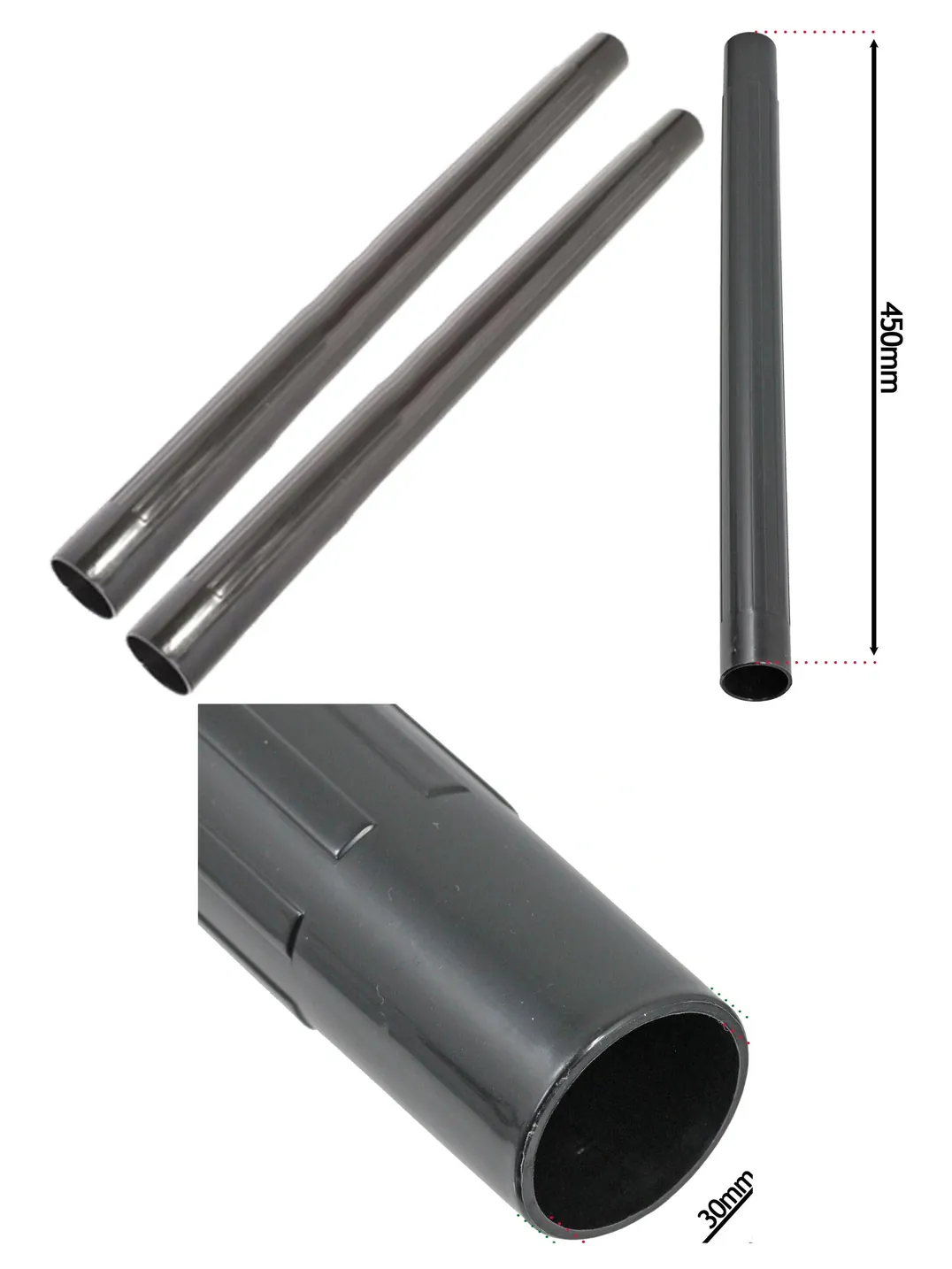 2‑Pack 35mm Universal Vacuum Cleaner Flexible Extension Tubes