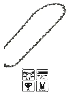 2 Pack 45-Link 30cm Chainsaw Chain, 12-3/8" Pitch for Bosch AKE-30