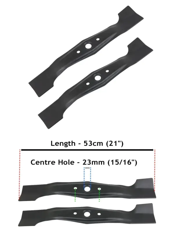 2-Pack 53 cm Replacement Blades for Honda HRB/HRD/HRG/HRH Mowers