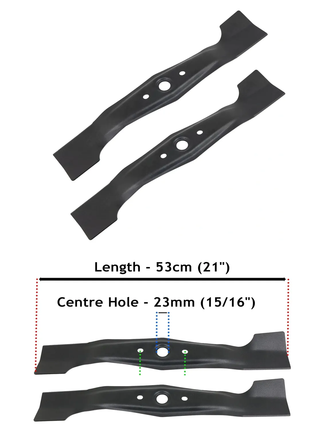2-Pack 53 cm Replacement Blades for Honda HRB/HRD/HRG/HRH Mowers