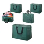 2-Pack 75L Green Zippered Laundry Storage Bags