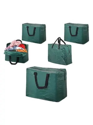 2-Pack 75L Green Zippered Laundry Storage Bags