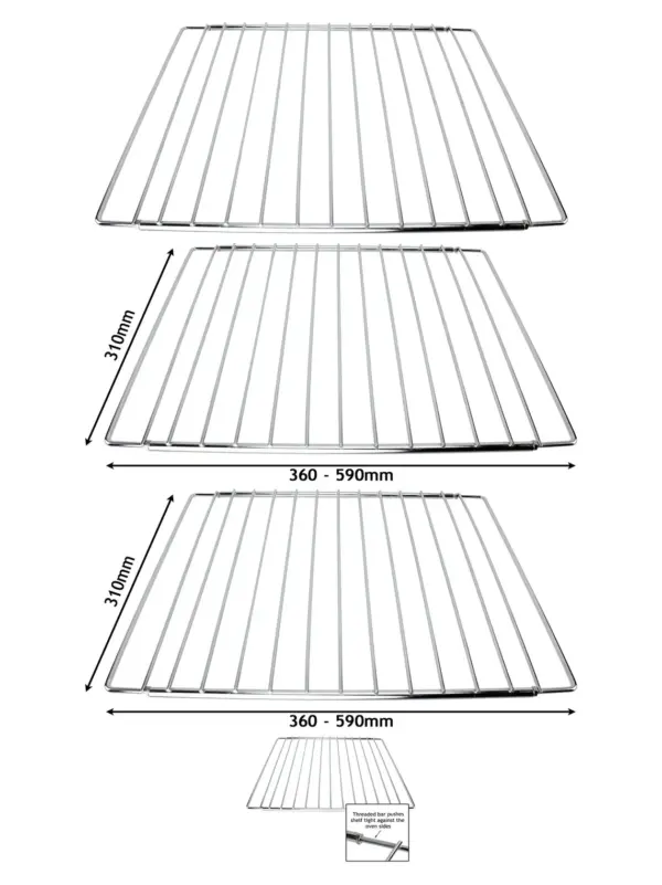 2-Pack Adjustable Extendable Oven Rack for AEG – 310‑590mm