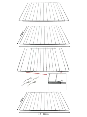 2-Pack Adjustable Extendable Shelf for Stove & Oven 310-565mm