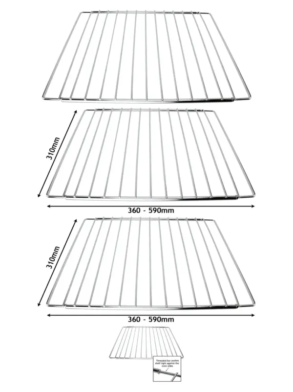 2-Pack Adjustable Shelf for Fagor Ovens 310x360-590mm