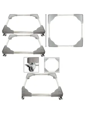 2‑Pack Adjustable Trolley Stand with Braked Universal Caster – 100 kg