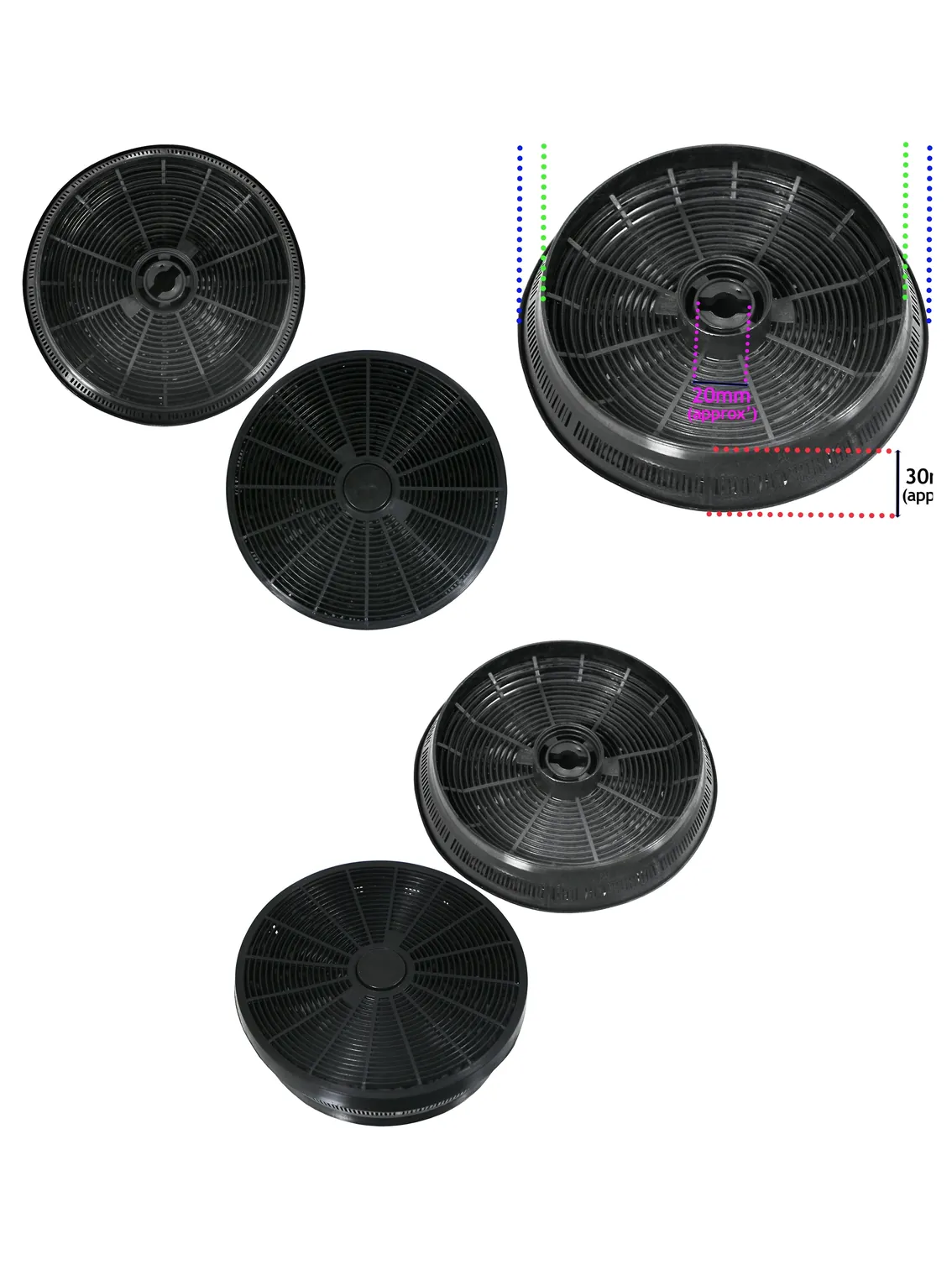2‑Pack Beko Kitchen Hood Carbon Charcoal Filter for Exhaust Vent