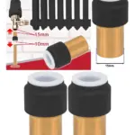 2-Pack Black Push-Fit Radiator Valve 15mm×10mm Reducing Straight Stem