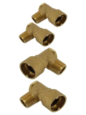 2‑Pack Brass 1/2" Angled Bayonet Gas Hose Socket for Oven & Cooker