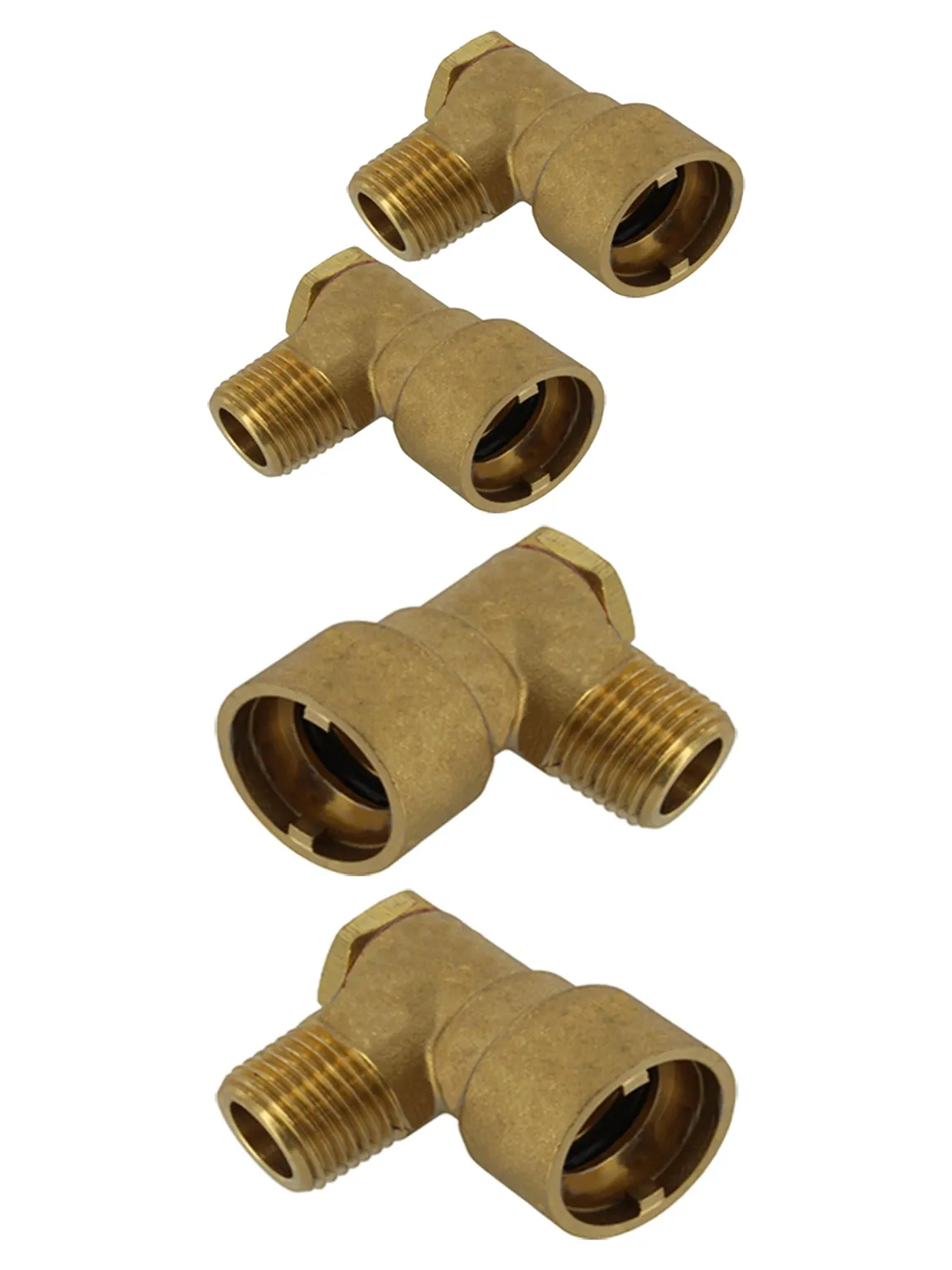 2‑Pack Brass 1/2" Angled Bayonet Gas Hose Socket for Oven & Cooker
