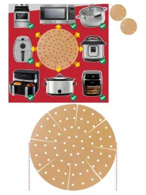 2‑Pack Brown Non‑Stick Perforated Air Fryer & Multi‑Cooker Drawer Mats