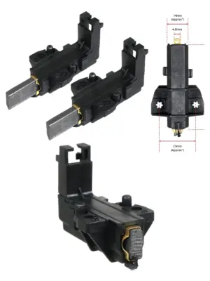 2-Pack Carbon Brush Set for Siemens & Bosch Washing Machine Motors