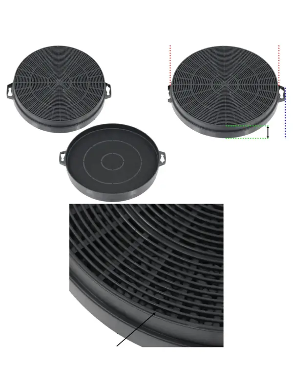 2-Pack Carbon Charcoal Filter for New World Kitchen Extractor Hood