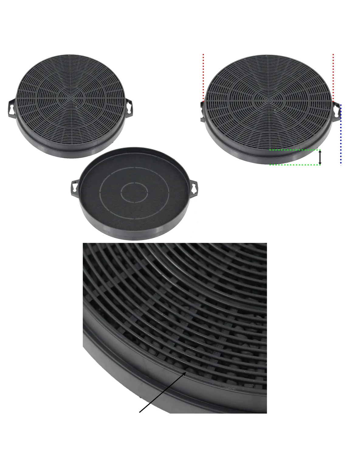 2-Pack Carbon Charcoal Filter for New World Kitchen Extractor Hood