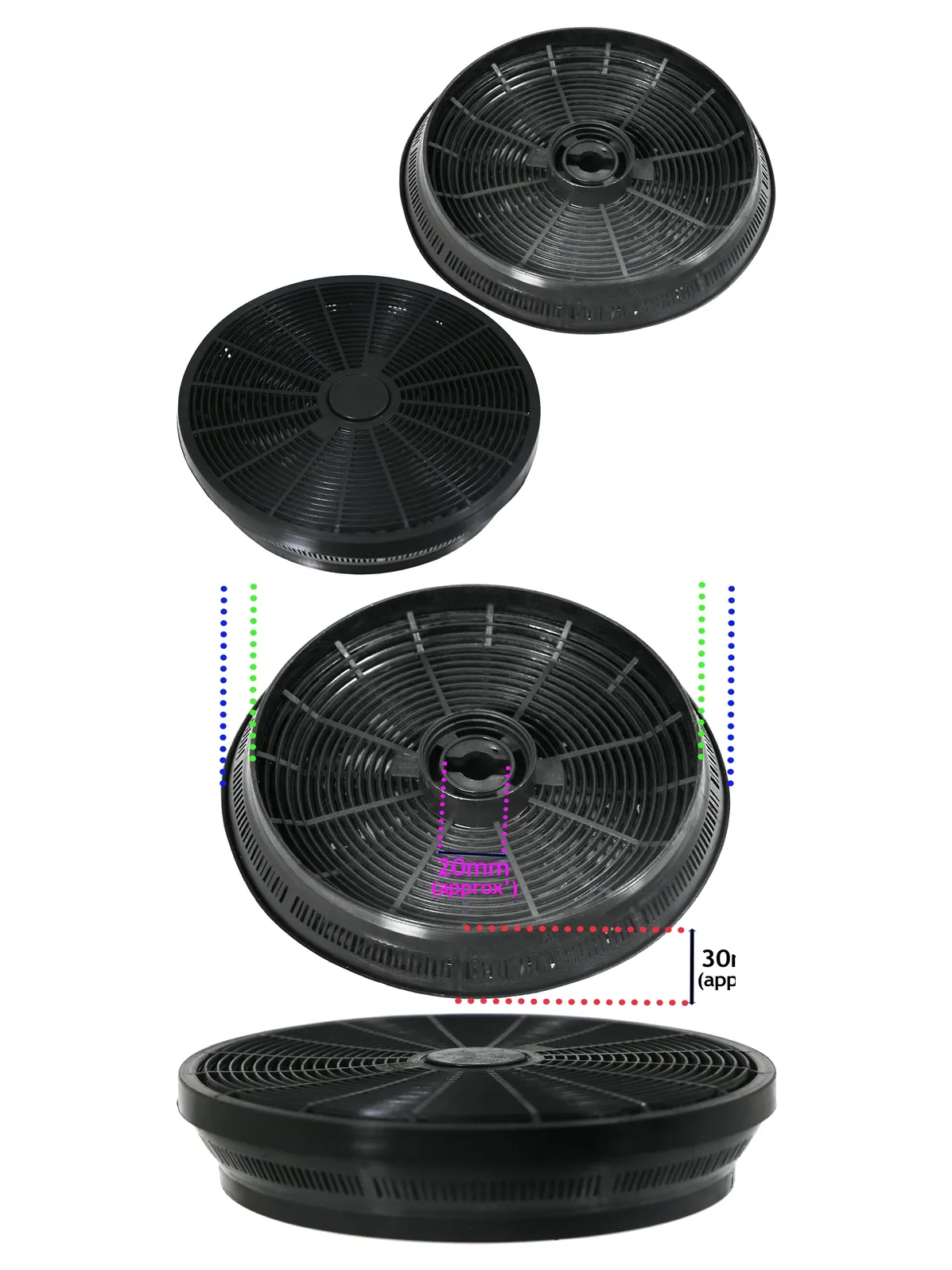2-Pack Carbon Charcoal Filter for New World Kitchen Range Hood Vent