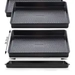 2-Pack Carbon Steel Non‑Stick Oven Baking Tray – 39 cm × 26.5 cm