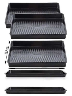 2-Pack Carbon Steel Non‑Stick Oven Baking Tray – 39 cm × 26.5 cm