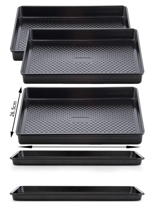 2-Pack Carbon Steel Non‑Stick Oven Baking Tray – 39 cm × 26.5 cm