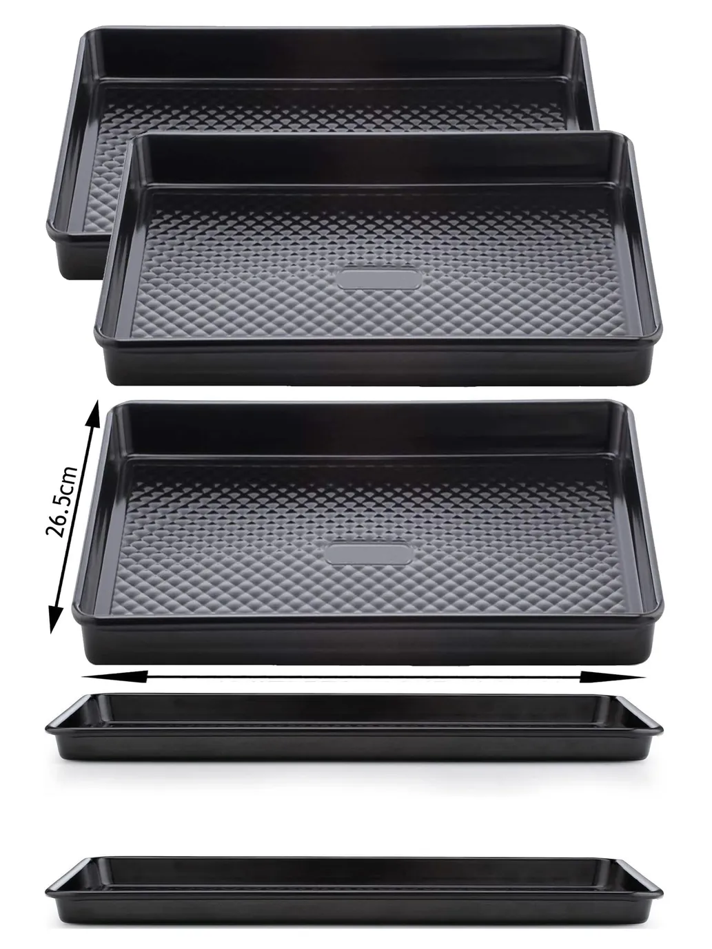 2-Pack Carbon Steel Non‑Stick Oven Baking Tray – 39 cm × 26.5 cm
