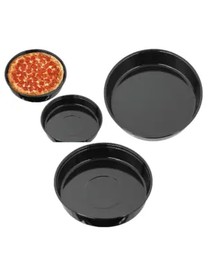 2-Pack Deep Oven Roasting Tray – 400mm x 55mm Round/Oval Baking Pan