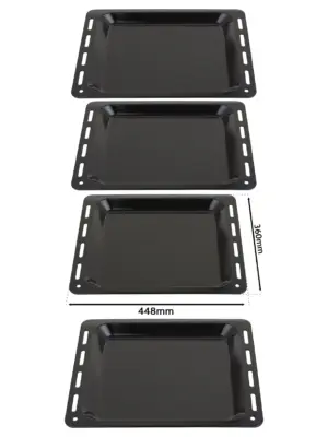 2‑Pack Enamel Baking Tray – 448×360×25 mm for Prima Oven