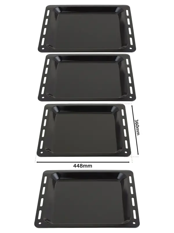 2‑Pack Enamel Baking Tray – 448×360×25 mm Oven Cooking Pan