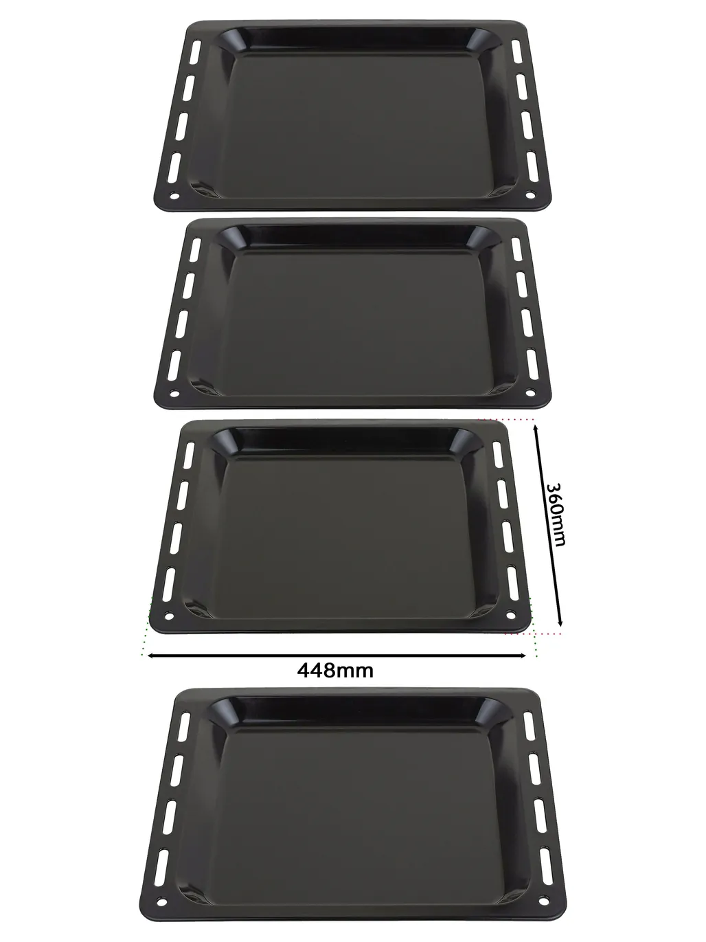 2‑Pack Enamel Baking Tray – 448×360×25 mm Oven Cooking Pan