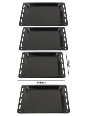 2‑Pack Enamel Baking Tray – 448×360×25 mm Oven Cooking Pan