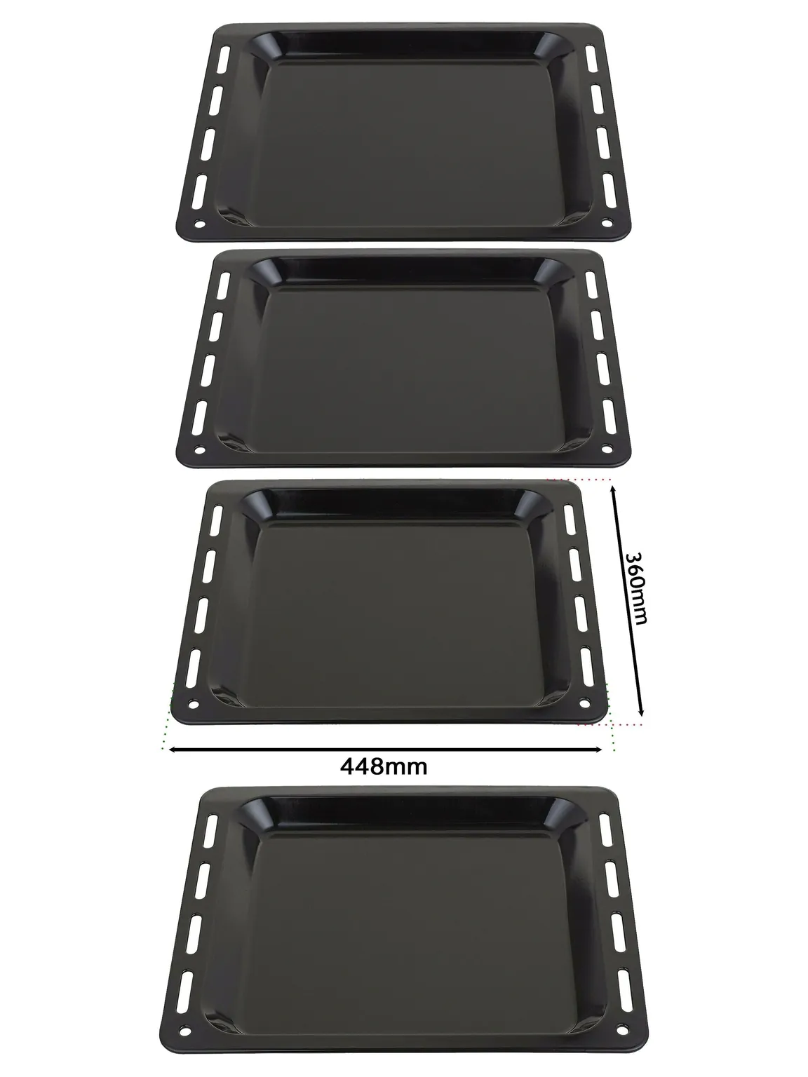 2‑Pack Enamel Baking Tray – 448×360×25 mm Oven Cooking Pan