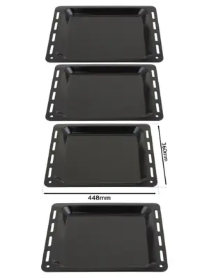 2‑Pack Enamel Baking Tray – 448×360×25 mm Oven Cooking Pan