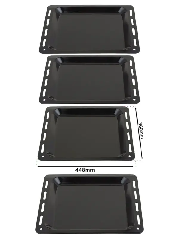 2‑Pack Enamel Baking Tray – 448×360×25 mm Oven Cooking Pan