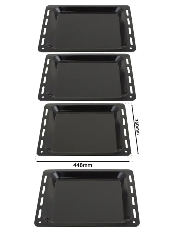 2‑Pack Enamel Baking Tray – 448×360×25 mm Oven Cookware