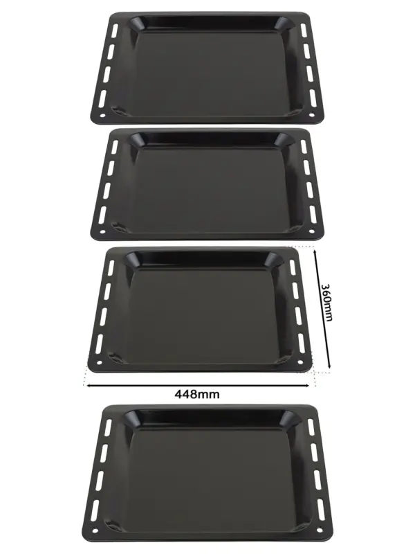 2‑Pack Enamel Baking Tray – 448×360×25 mm Oven Pan for Britannia
