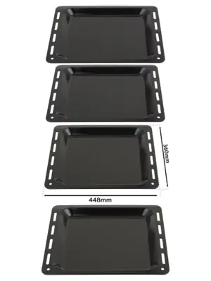 2‑Pack Enamel Baking Tray – 448×360×25 mm Oven Pan for Caple Cookers