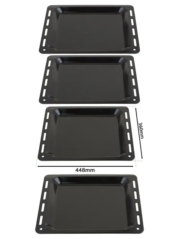 2‑Pack Enamel Baking Tray – 448×360×25 mm Oven Pan for Caple Cookers