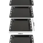 2‑Pack Enamel Baking Tray – 448×360×25 mm Oven Pan for Vestel