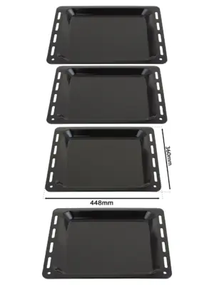 2‑Pack Enamel Baking Tray – 448×360×25 mm Oven Pan for Vestel