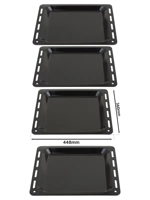 2‑Pack Enamel Baking Tray – 448×360×25 mm Oven Pan for Vestel
